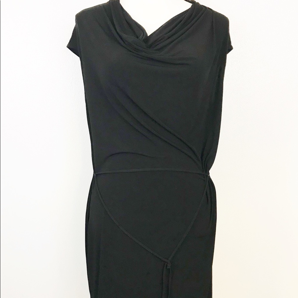 Banana Republic Black Belted Cowl Neck Dress
